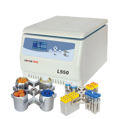 Centrifuge de laboratoire L550 Cence, 5310xg RCF max, capacité 4x500ml, faible bruit <65dB(A), centrifugeuse de paillasse à basse vitesse