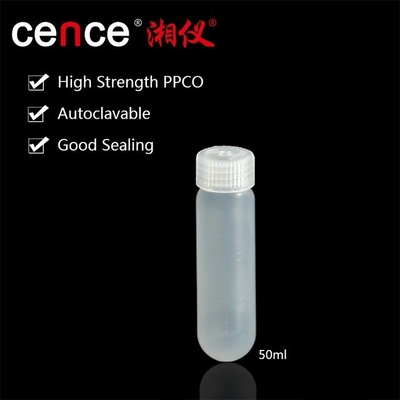 PP PPCO tube de centrifugeuse de matériau avec bouchon d'étanchéité 50 ml tube à grande vitesse max RCF 50000xg