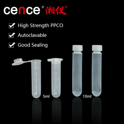 Tubes centrifugeuses à grande vitesse de 5 ml et 10 ml fabriquées à partir de PPCO pour la classification des centrifugeuses