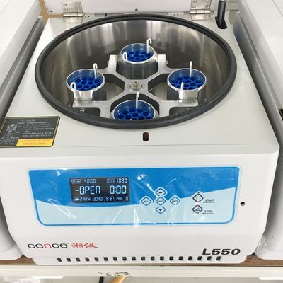 Centrifuge de laboratoire L550 Cence, 5310xg RCF max, capacité 4x500ml, faible bruit <65dB(A), centrifugeuse de paillasse à basse vitesse