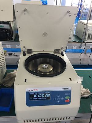 Centrifuge réfrigérée H1850R haute vitesse 18500 tr/min pour usage en laboratoire, certifiée CE/TÜV/ISO9001:2008 et niveau sonore <65dB(A)